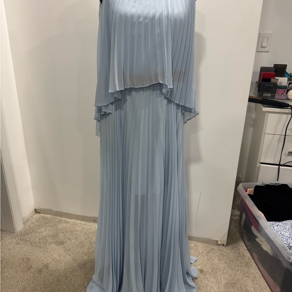 BCBG Light Blue Pleated Maxi Dress - Picture 1 of 6